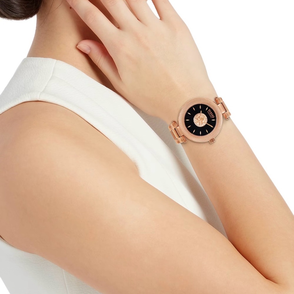 Versus By Versace Rose Gold and Black Women's Watch